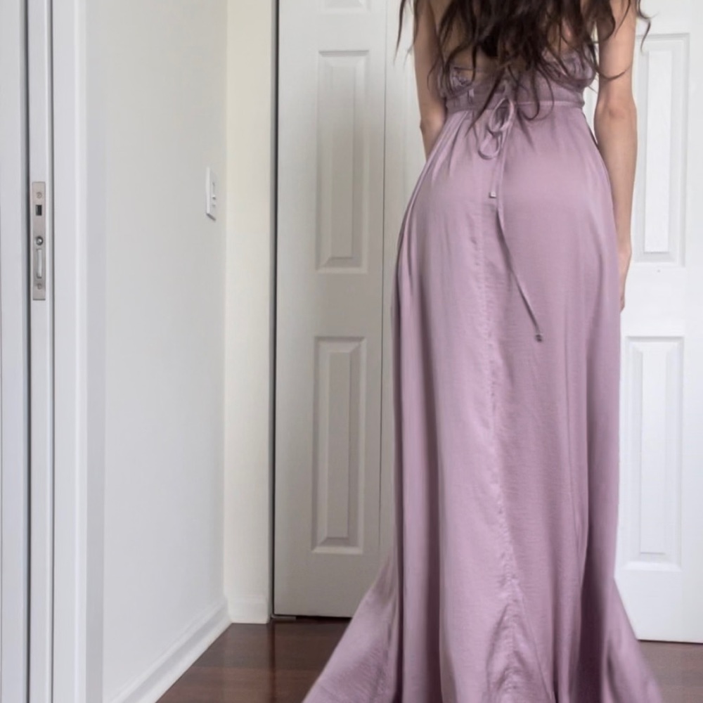 KAUFMANFRANCO Maxi Halter Dress in Lilac - Picture 4 of 15